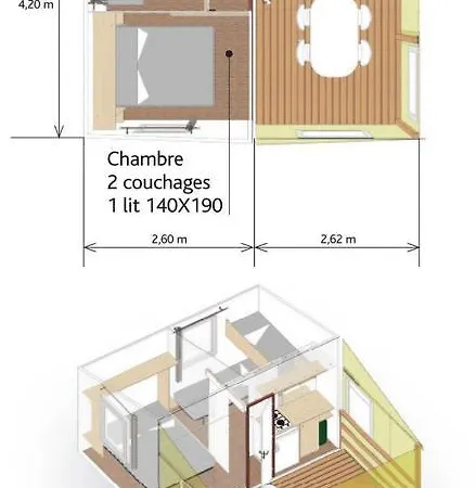 Bungalow-mobilhome - Petit Prix- Ocean -foret -camping 3 Etoiles Kemp 3*
