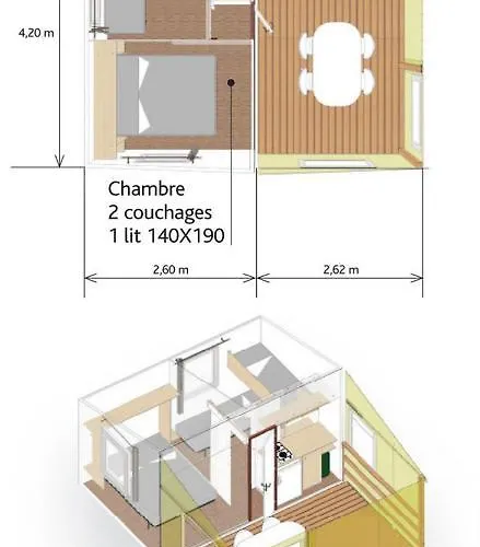 Bungalow-mobilhome - Petit Prix- Ocean -foret -camping 3 Etoiles مكان تخييم 3*